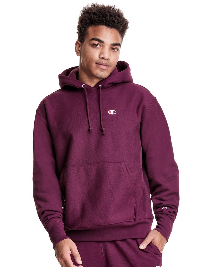 Champion Reverse Weave C Logo Hoodie Heren - DonkerPaars - Belgie 8124FVICZ